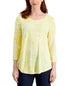 JM Collection Womens Printed 3/4 Sleeve Top